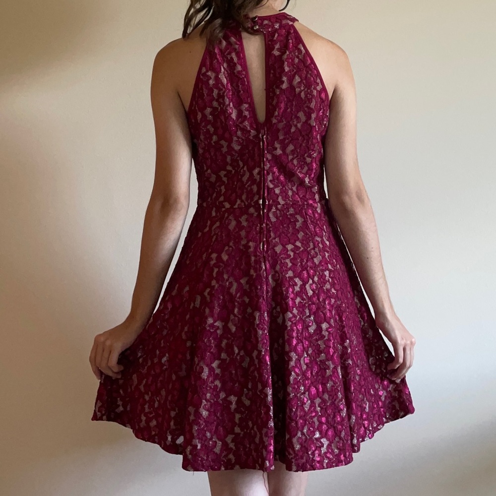 Emerald Sundae Pink Lace Halter Dress - Picture 2 of 14